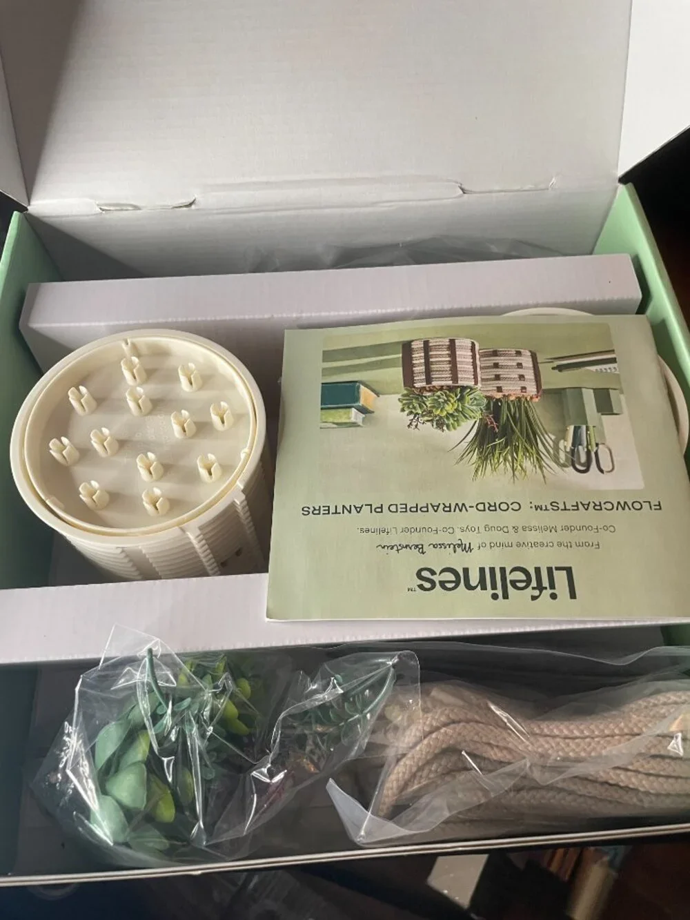 Lifelines FlowCrafts, Cord-Wrapped Planters-NWT